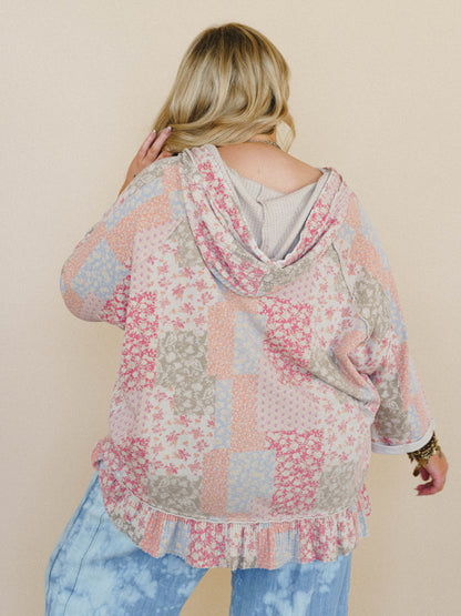 Cassia Floral Bloom Top - Khaki