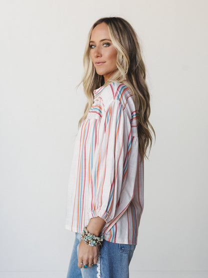 Just like Sunshine Striped Blouse
 - Natural