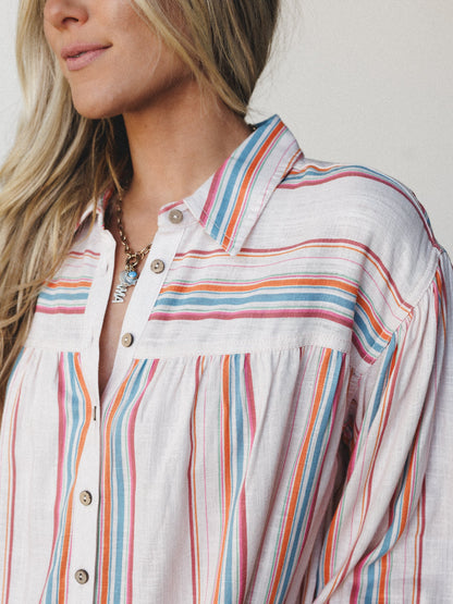 Just like Sunshine Striped Blouse
 - Natural