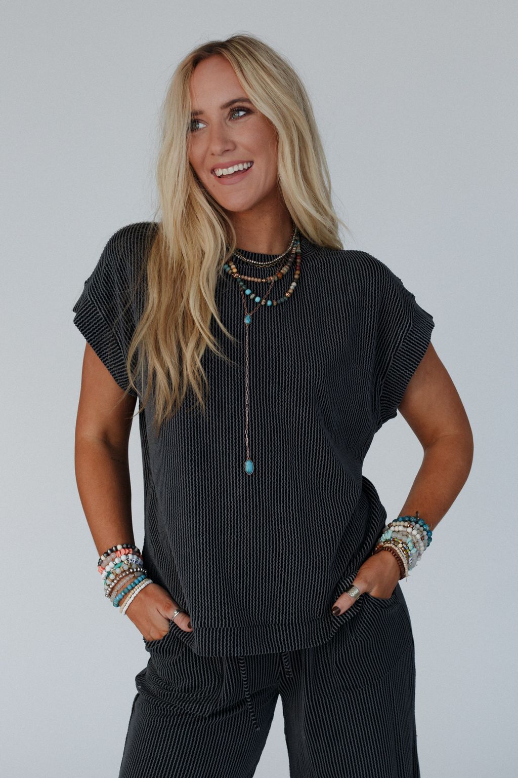 Crystal Clear Top And Pants Set - Black