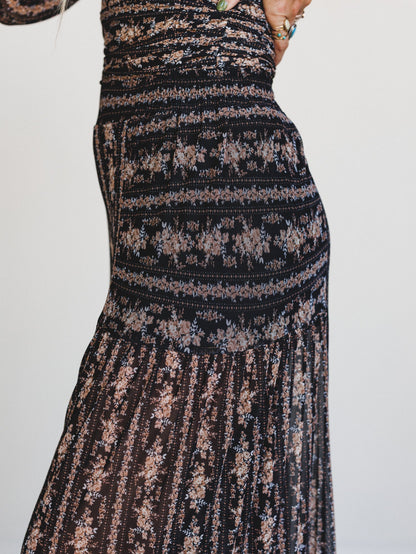 Drift Mode Floral Print Pants - Black