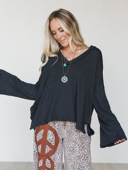 The Nest On The Go Long Sleeve Tee - Charcoal
