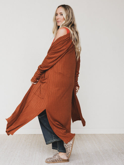 The Nest Finishing Touch Duster Cardigan - Caramel