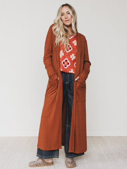 The Nest Finishing Touch Duster Cardigan - Caramel