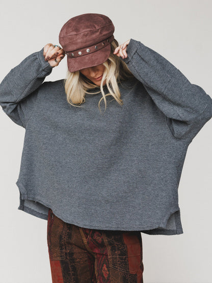 The Nest Essential Sweater Top - Charcoal