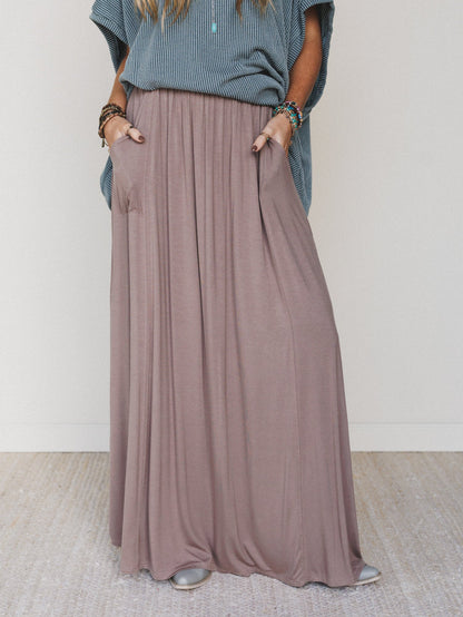 The Perfect Pocketed Maxi Skirt - Mocha