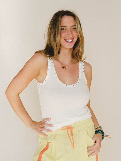Studded Tank Top - Ivory