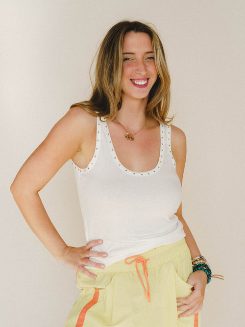 Studded Tank Top - Ivory