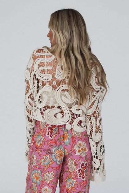 Juliet Crochet Top - Beige