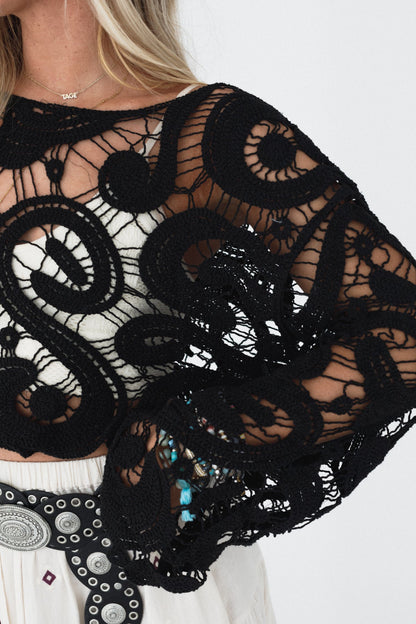 Juliet Crochet Top - Black