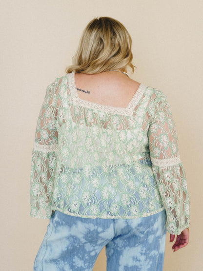 Flower Groove Blouse - Spearmint