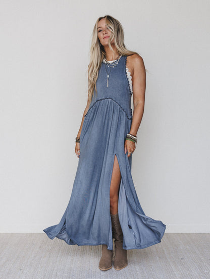Daisy Chain Maxi Dress - Blue