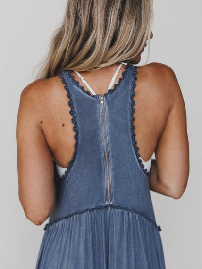 Daisy Chain Maxi Dress - Blue
