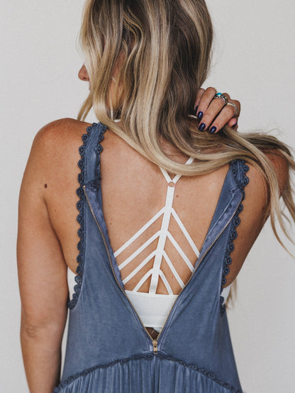 Light Of The Moon Crochet Trim Bralette - Ivory