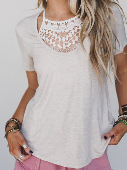 Crochet High Neck Bralette - Ivory