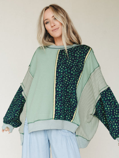 Mixed Harmony Top - Green