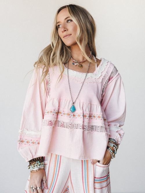 Willow Ways Blouse - Blush Multi