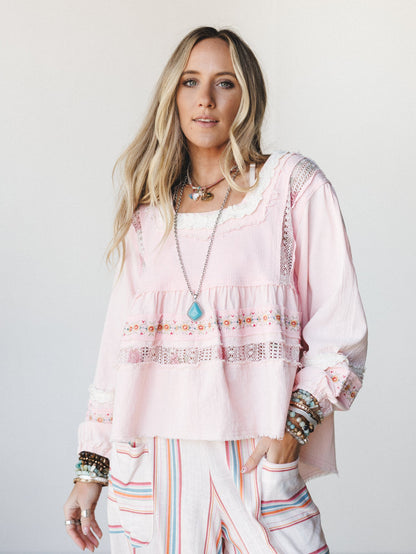 Willow Ways Blouse - Blush Multi