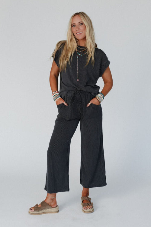 Crystal Clear Top And Pants Set - Black