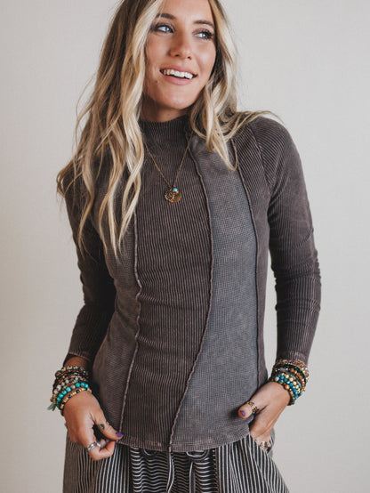 Willow Winds Long Sleeve Top - Ash Oak