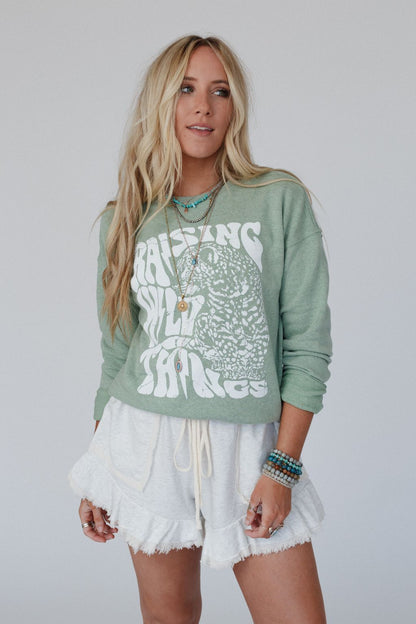 Fierce Mama Graphic Sweatshirt - Sage