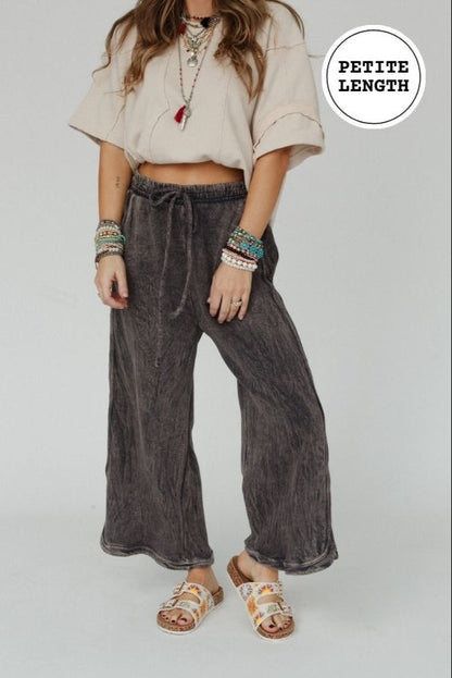 The Nest So Comfy Wide Leg Pant Petite Length - Charcoal