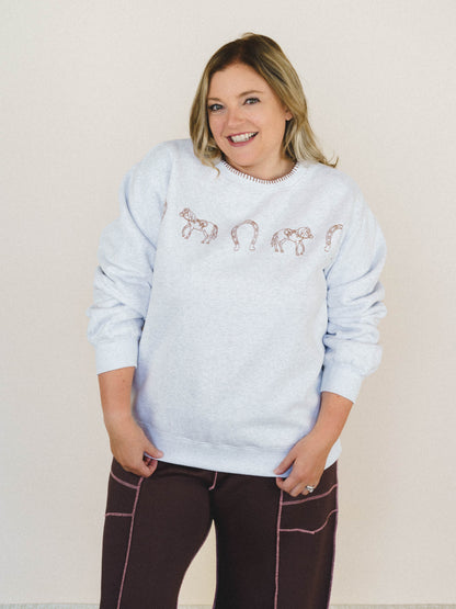 Hold My Horses Sweatshirt - Heather Gray