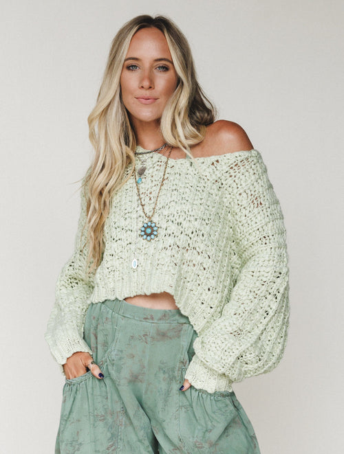 Journey Bound Textured Knit Sweater - Sage
