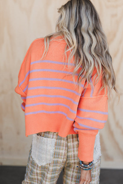 Dream On Striped Sweater - Orange
