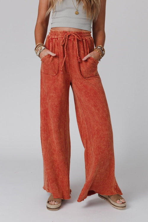 Relaxing Robin Wide Leg Pant - New Brick