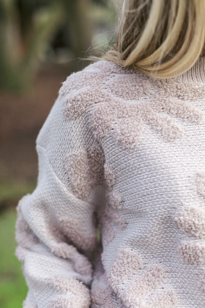 Zinnia Textured Flower Top - Beige