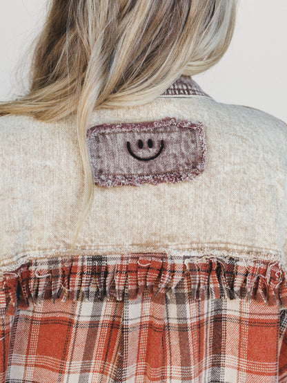 Moonlit Plaid Top - Brown