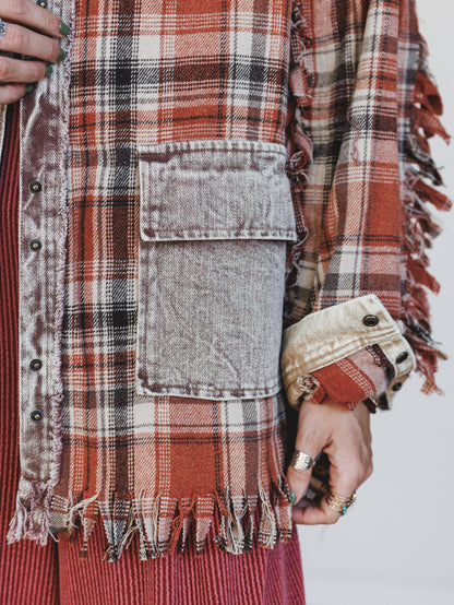 Moonlit Plaid Top - Brown