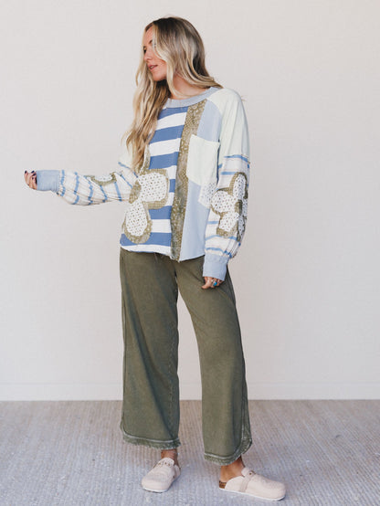 Daisy Darling Patchwork Top - Blue