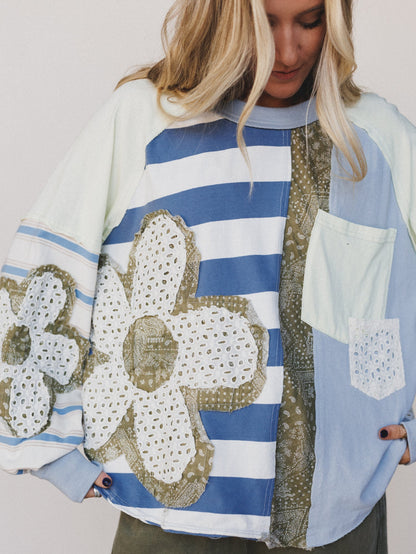 Daisy Darling Patchwork Top - Blue
