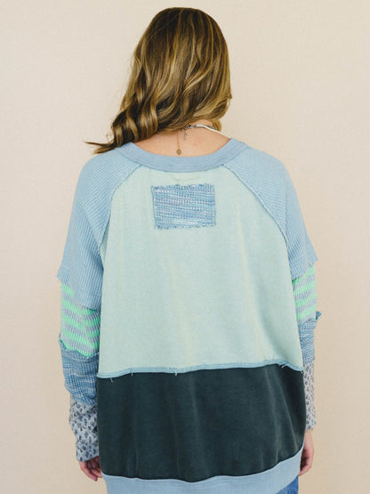 Garden Poems Long Sleeve Top - Seafoam