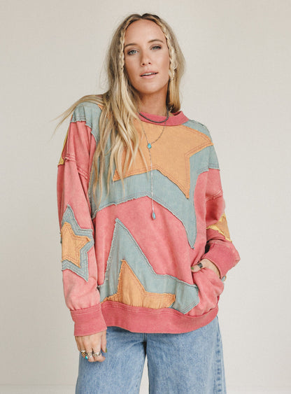 Pop Star Patchwork Top - Rose