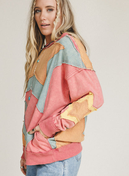 Pop Star Patchwork Top - Rose