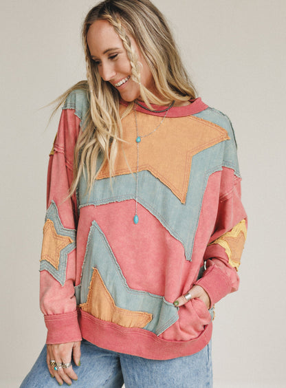Pop Star Patchwork Top - Rose