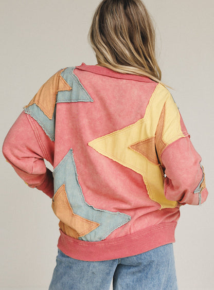 Pop Star Patchwork Top - Rose