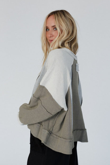 Ashley Color Block Top - Gray