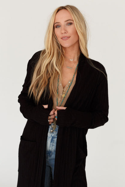 The Nest Finishing Touch Duster Cardigan - Black