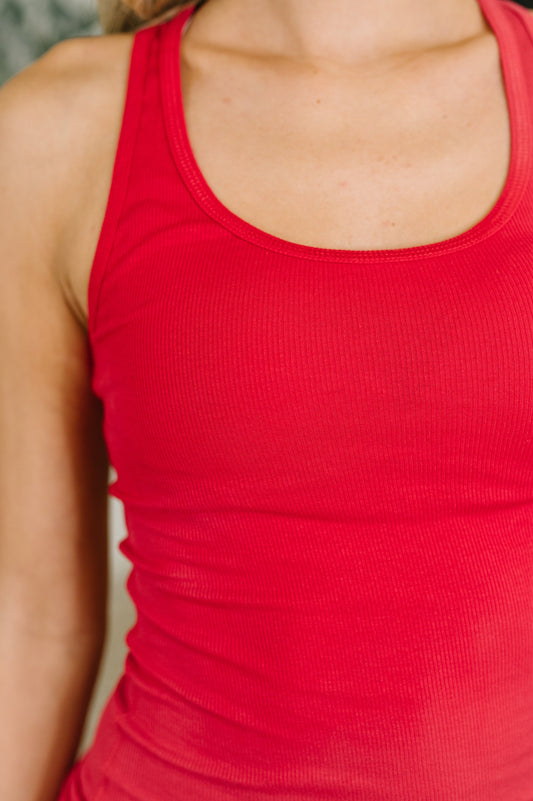Hazel Blues® |  Keeping it Cool Scoop Neck Tank in Ruby
