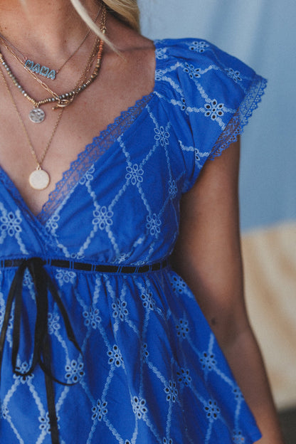 Twilight Waves Print Top - Blue