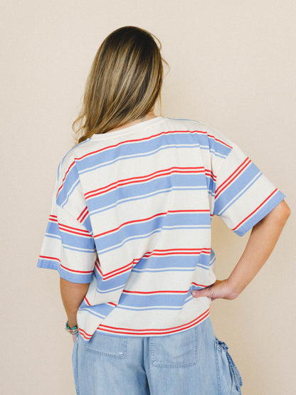 Good Times Rollin’ Tee
 - Cream Blue