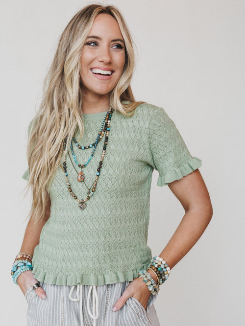 Spring Whisper Top - Light Sage