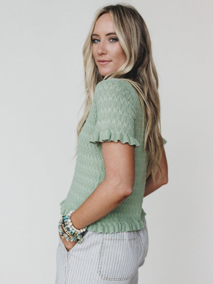 Spring Whisper Top - Light Sage