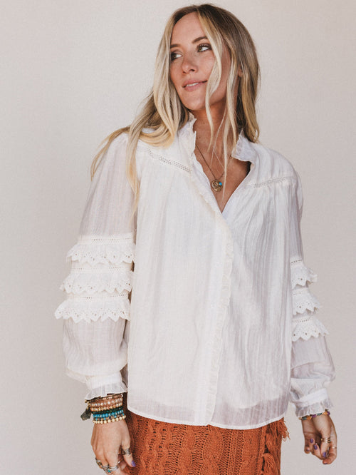 Boho Romance Blouse - Cream