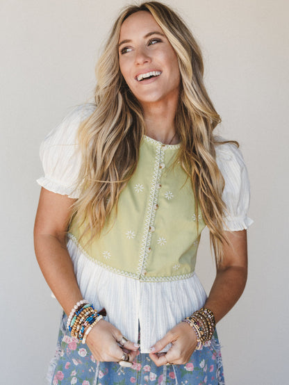 Heart to Hand Top - Light Olive