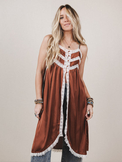 Sweet Nightingale Top - Chestnut